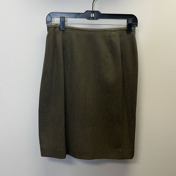 Kasper Women's Two Piece Business Suit Blazer & Skirt in Brown and Olive  4P - Picture 10 of 11